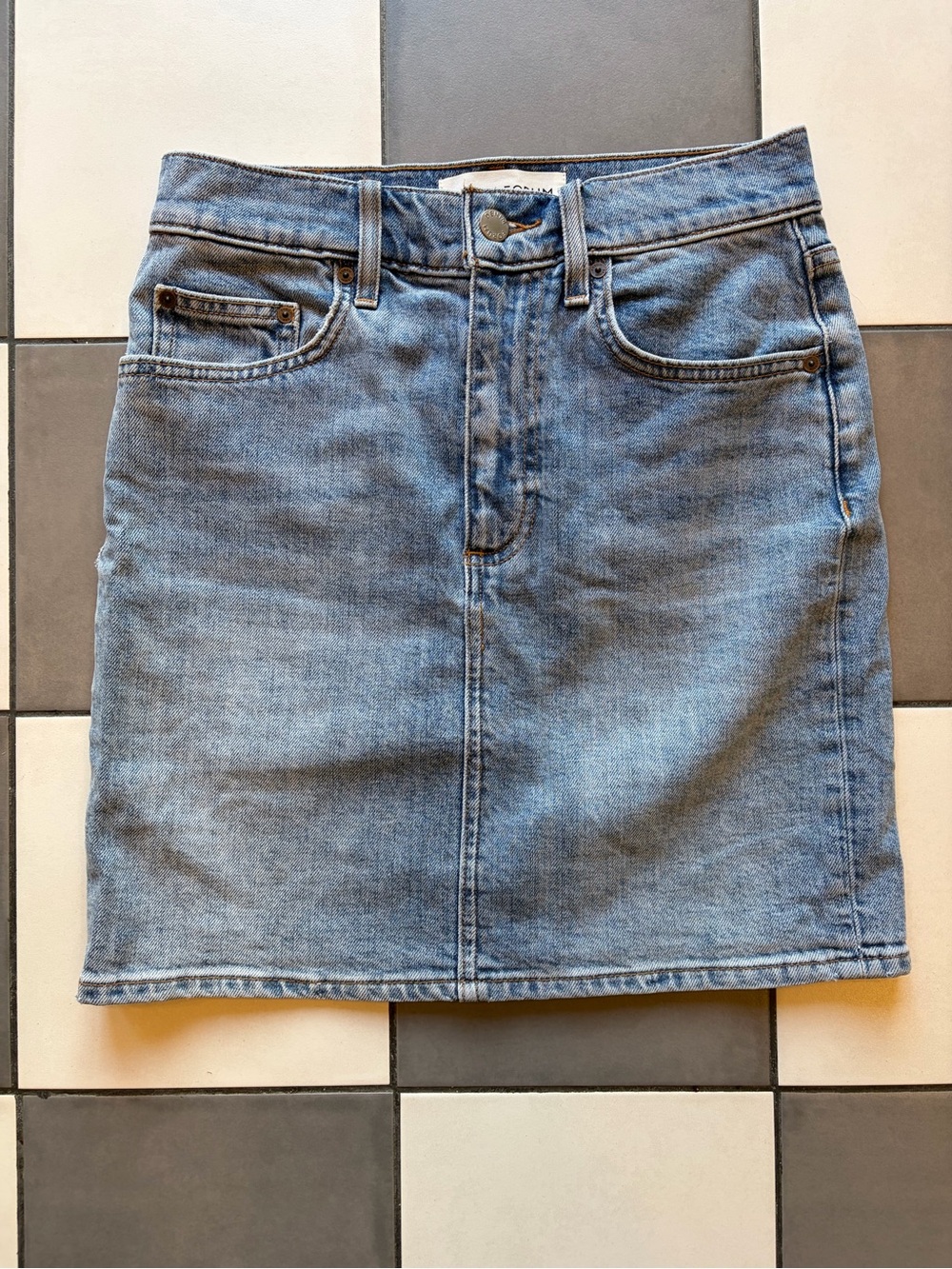 Aritzia Denim Forum The Pin-Up High Rise Denim Skirt Size 26